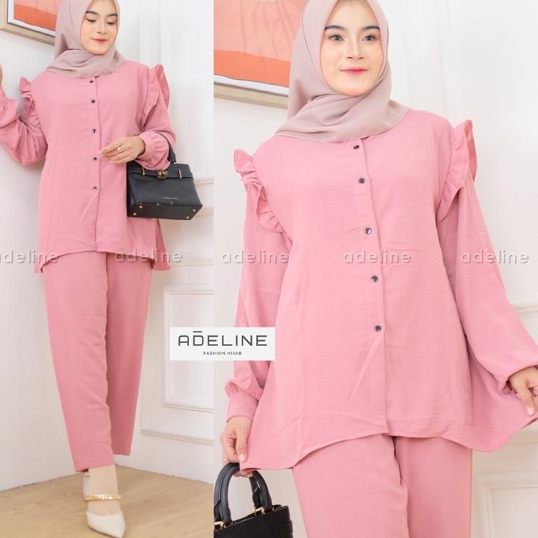 Best Seller Slimpi Set Ld110 - SetCel Crinkle Airflow One Set Crinkle Jumbo Oversize Setelan Wanita 