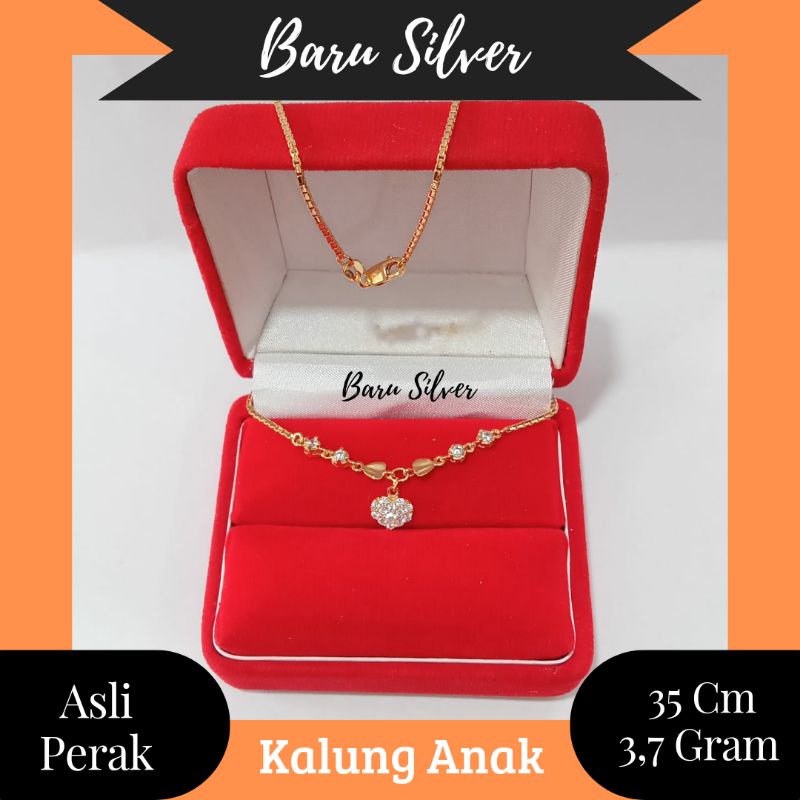Kalung Koye Anak Variasi Love Mata Mata, Sepuh Emas Kuning, Perak 925