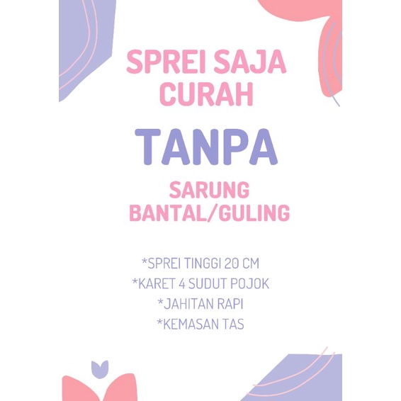 sprei saja 90,120,160,180,200 sprei saja tanpa sarban