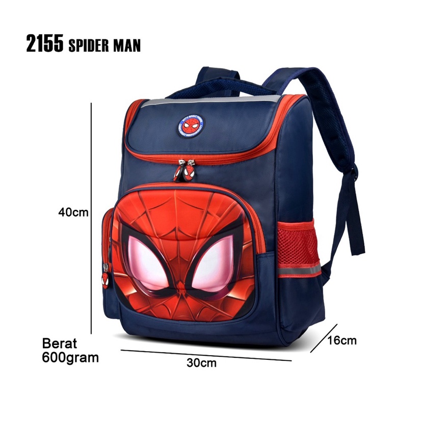 Tas Sekolah SD-SMP Ransel Anak Laki-Laki  Tas Anak Import Karakter Superhero 3D Emboss Backpack School Import for Boys