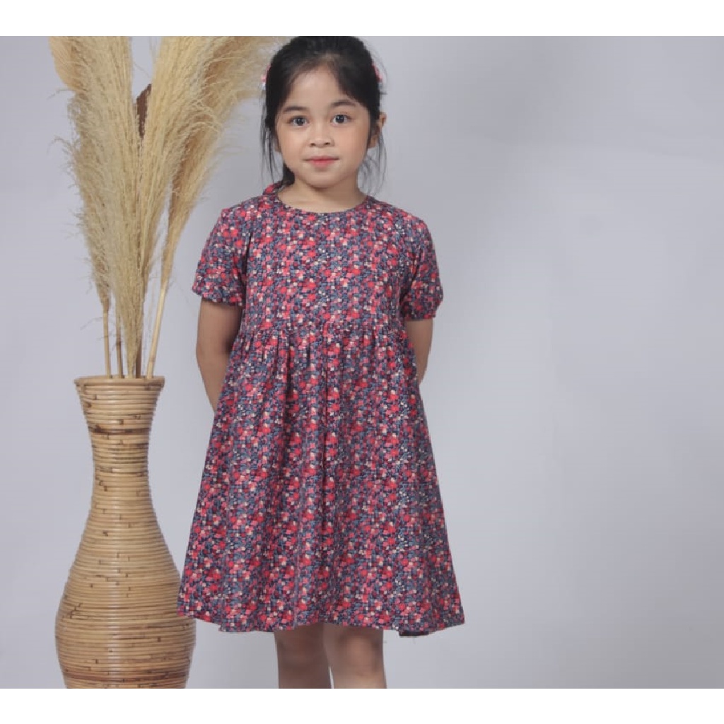 Zahra Dress Anak Perempuan Kabuka Bahan Toyobo | Pakaian Anak Lucu Umur 1-6 Tahun