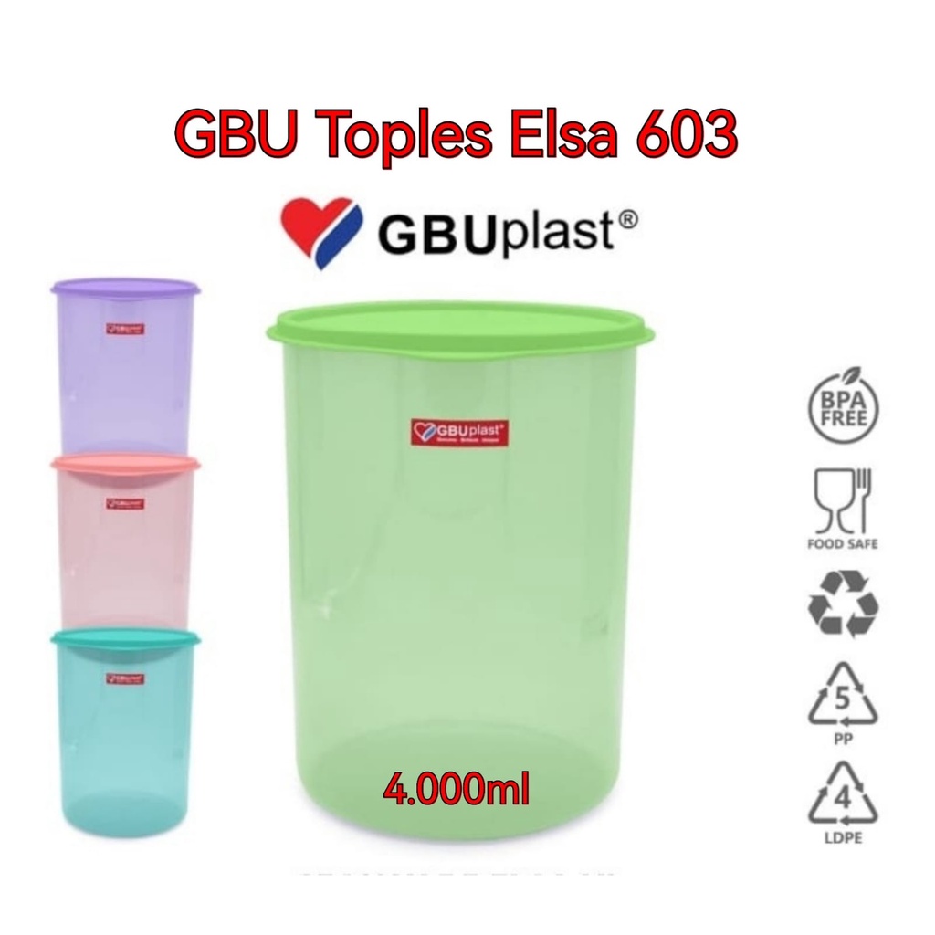 GBU Plast Toples Havana Kotak 2900ml / Elsa BUlat 4000ml Tempat Makanan Kering Kerupuk Camilan