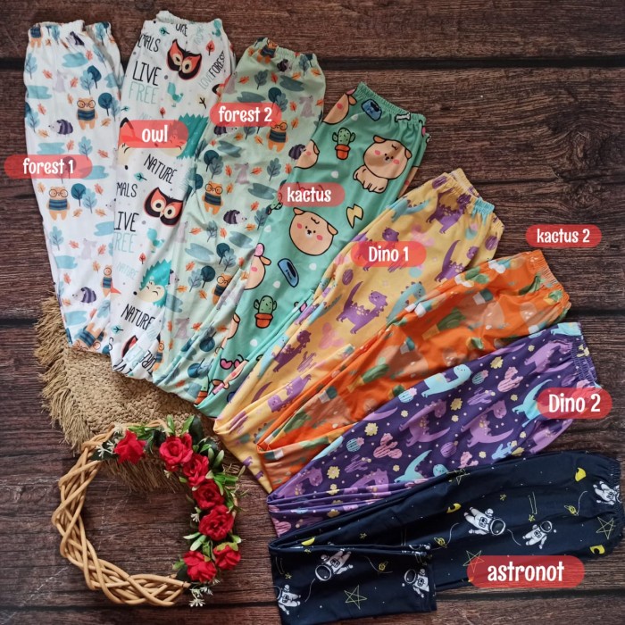 MURAH-Legging Anak Perempuan Motif Inoel Kids Size L. XL. XXL - L 5 pcs 3.1.23