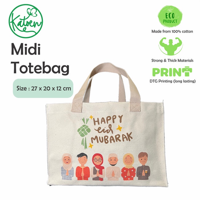 

Tas canvas hampers lebaran cake idul fitri tote bag MIDI - katoen