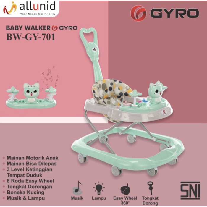 Baby Walker Gyro GY 701 Babywalker Musik Alat Bantu Belajar Jalan Baby