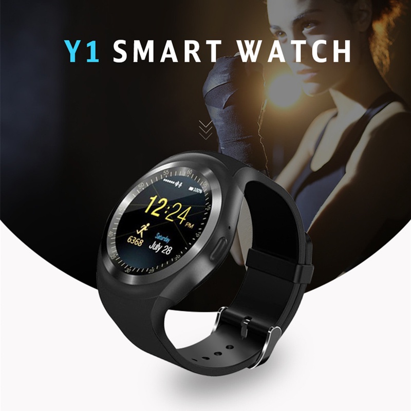 BIDEN Jam Tangan Pria/Wanita Anti Air Smart Watch Y1 Round Dial Multi-function Display Olahraga Santai Gaya Smart Watch