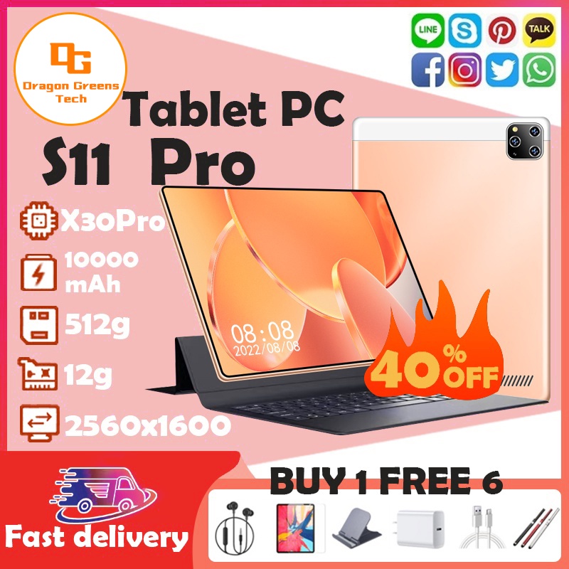 【Baru- COD】Tablet PC Asli Baru Galaxy Tab S11 Android Tablet PC 10.1 Inch Layar Full Screen WIFI 12GB RAM - 512GB ROM Layar Besar Wifi 5G Dual SIM TabletUntuk Anak Belajar hp tablet tab Pad advan HP Tablet Gaming kantor Tablet Murah