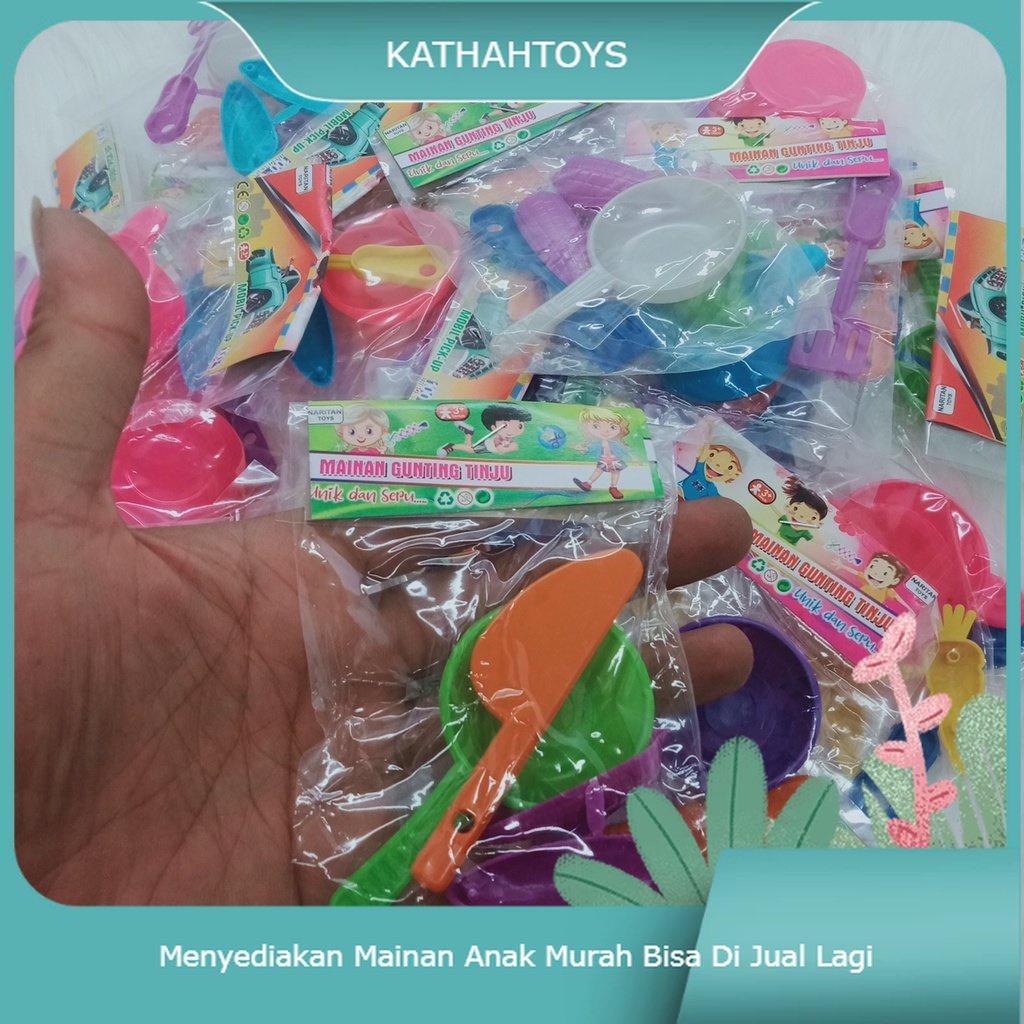 Kathah Isi 20Pcs  Mainan Teflon Mini Panci Mini Masak Masakan Murah Berkualitas Miniatur Set Mainan 