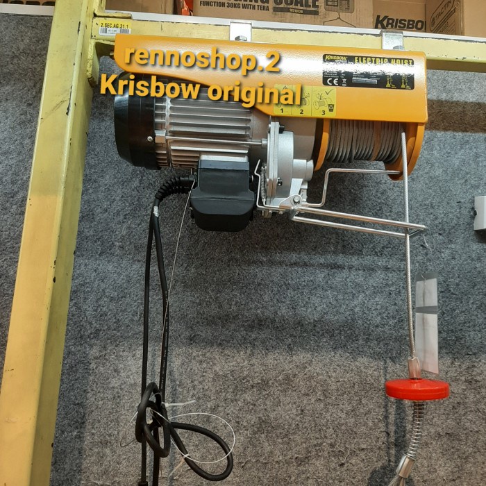 Katrol Krisbow Alat Derek Elektrik Electric Hoist Reel Double Hook 1 Ton Ori