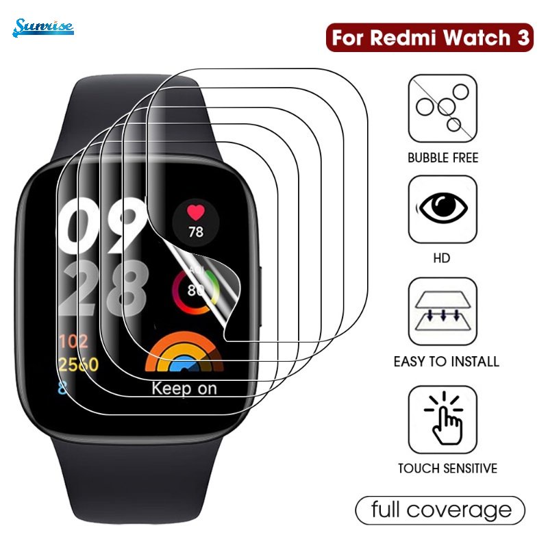 Full Cover Bening Tahan Gores Pelindung Layar Smartwatch Lembut TPU Film Hidrogel Tahan Ledakan Untuk Xiaomi Redmi Watch3