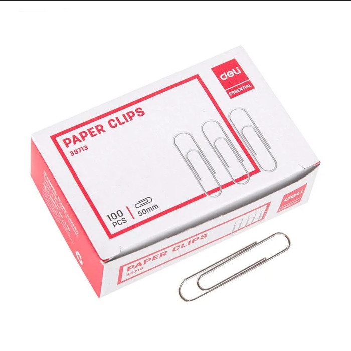 

PAPER CLIP KLIP KERTAS JUMBO NO.5 ISI 100 DELI 39713 PAPERCLIPS SILVER