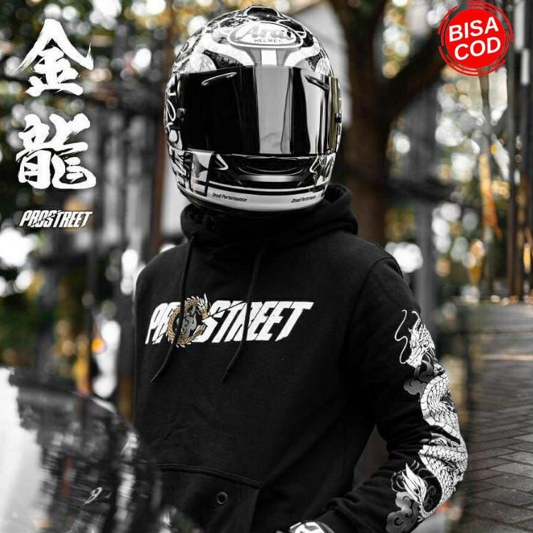 ♕ I25 HOODIE PROSTREET KIN RYU BLACK NEW /HOODIE SUNMORI PRIA/  SWEATER MOTOR PRIA / JAKET SWEATER S
