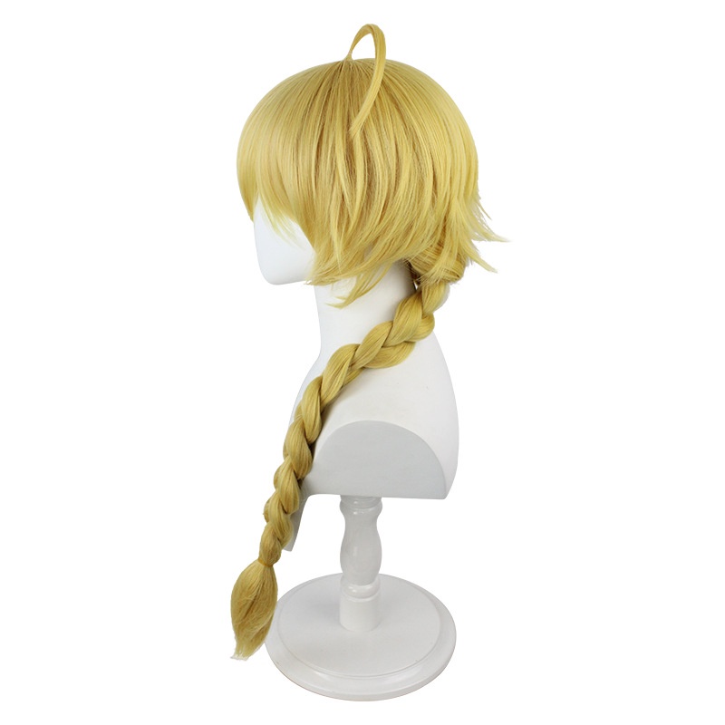 Genshin Sumeru Traveller Kosong Neon cos Wig Emas Muda Twist Kepang Game cosplay Styling Rambut Palsu