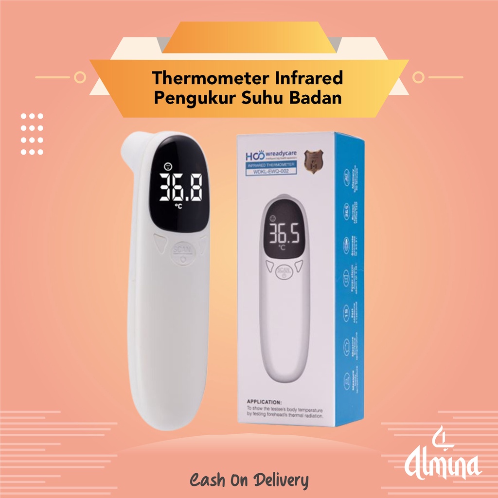 Termometer Infrared Non Contact Digital Suhu Badan Tubuh Thermometer Infrared Merah Tangan Ukur Inframerah Infra merah