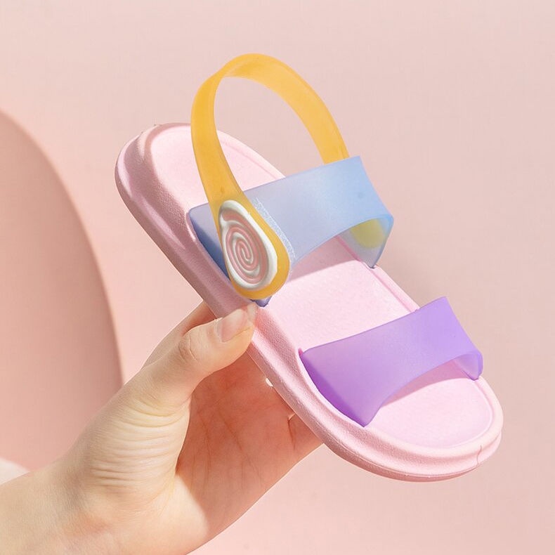 Sandal Jelly Rainbow Untuk Anak Perempuan Bahan Karet Model Lucu Kualitas Import