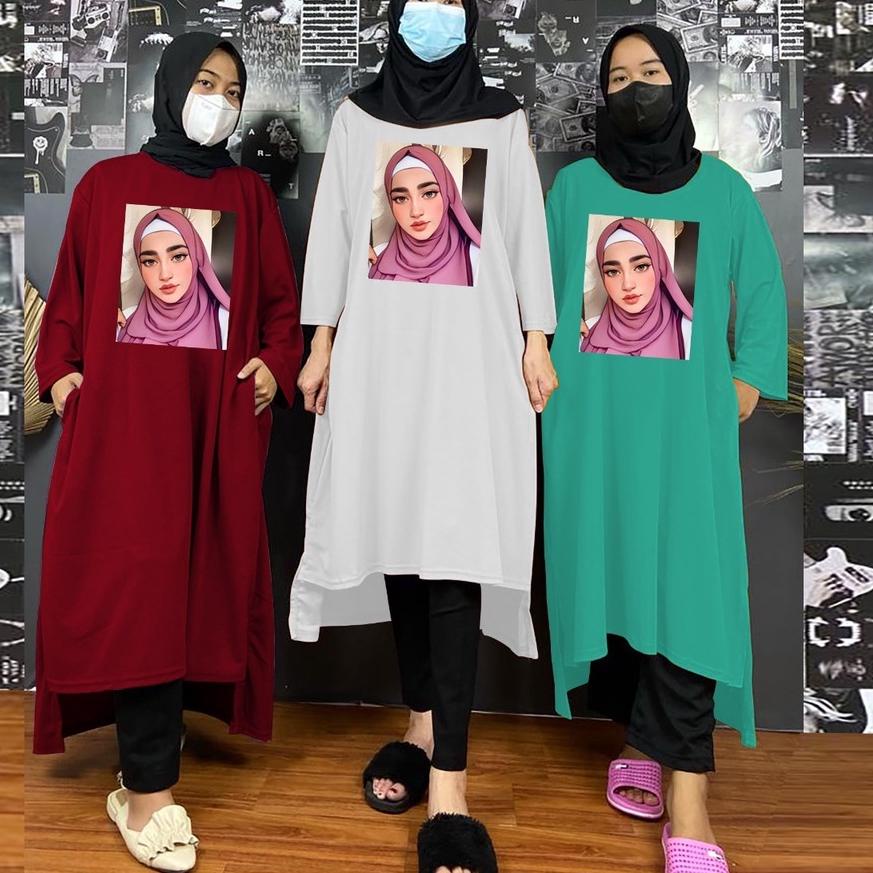 LONG Tunik BAJU WANITA OVERSIZE Tunik Wanita Terbaru Tunik Kaos. Long Tunik. Atasan Wanita. Tunik Mu