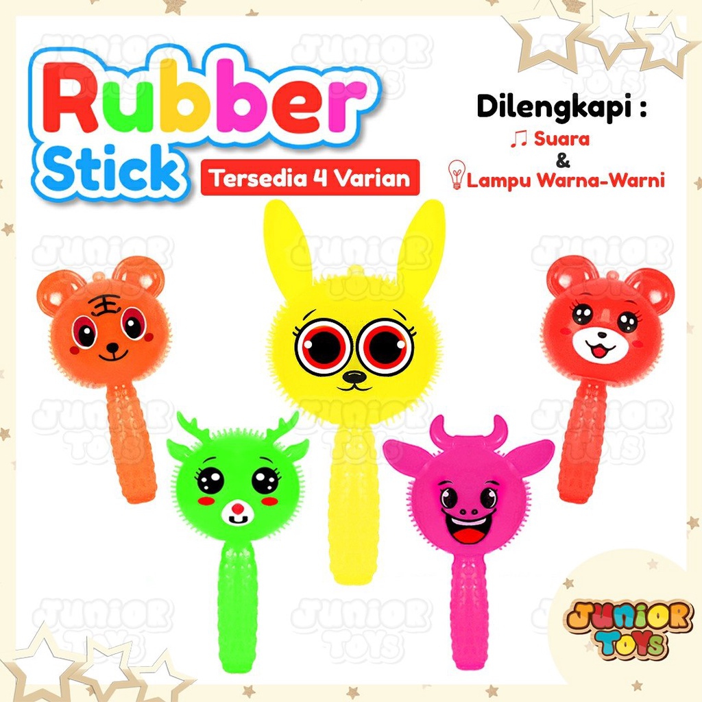 Rattle Stick Bayi Music Rubber Stick Baby Toys Kerincingan Boneka Lampu Musik Mainan Anak Silikon