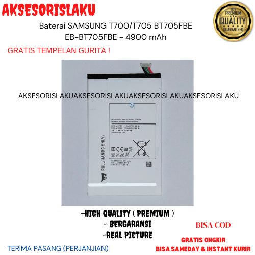 Baterai SAMSUNG T700/T705 BT705FBE Original battery