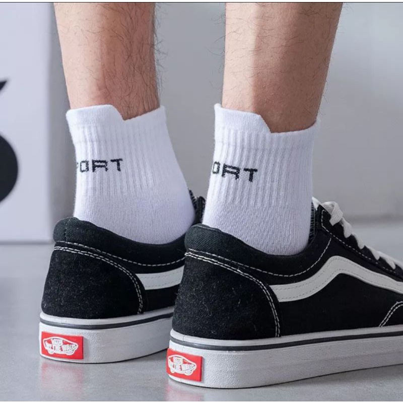 sport socks pendek 3/4 kuping kaos kaki olahraga pria wanita unisex