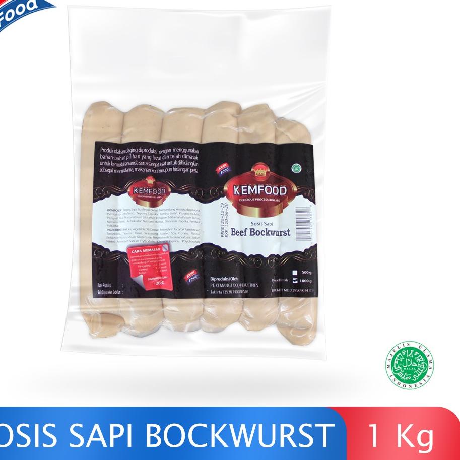 

℮ Kemfood Sosis Sapi beef Bockwurst 1Kg ❄