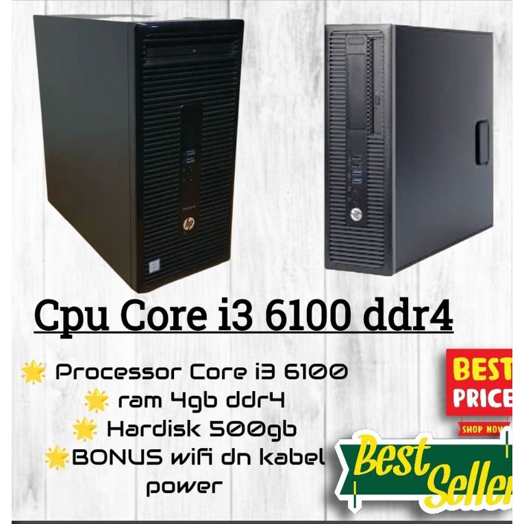 komputer Siap Pakai  core i3 6100 3,7ghz ram 4gb ddr4| hardisk 500gb siap internetan