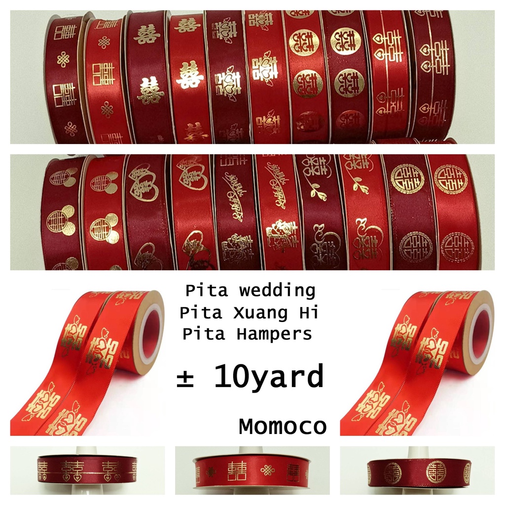 

Pita Hiasan Xuang Hi 10Yard Chinese Wedding Ribbon Pita Pernikahan CNY