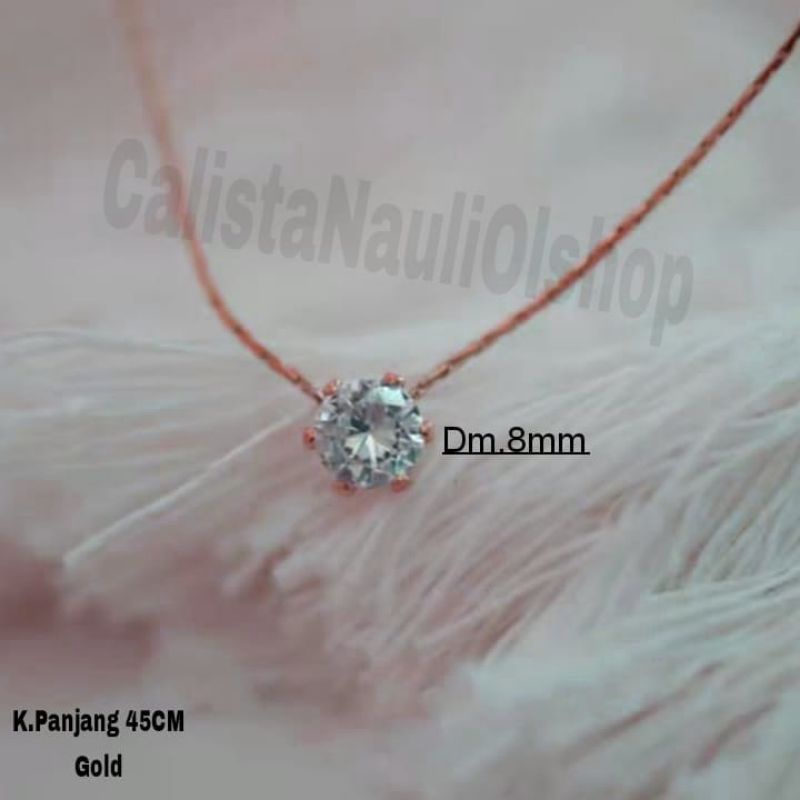 Kalung Titanium Nagita Permata Satu Fashion Korea Anti Karat Dan Anti Luntur