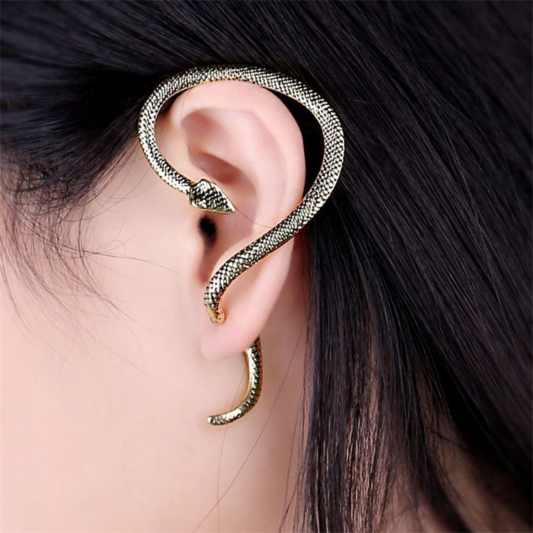 Anting Bentuk Ular | Aksesoris Pria Dan Wanita | Sendok Garpu Bahan Stainless Steel