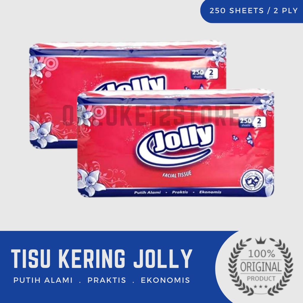 Isi 250pcs Tissue Jolly / Tissue Kering 100% Serat Alami