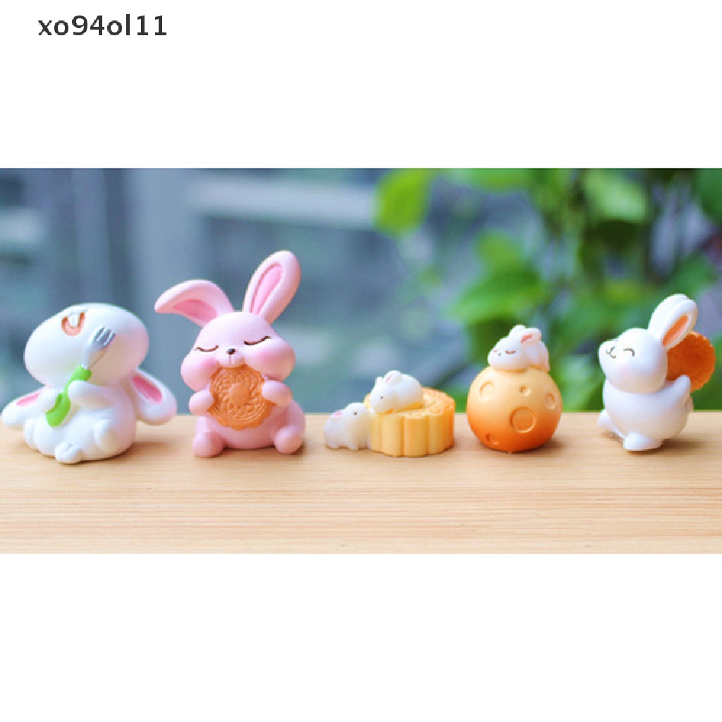 Xo 1Pcs Lucu Miniatur Resin Kelinci Ornamen Dekorasi Meja Kerajinan Aksesoris OL