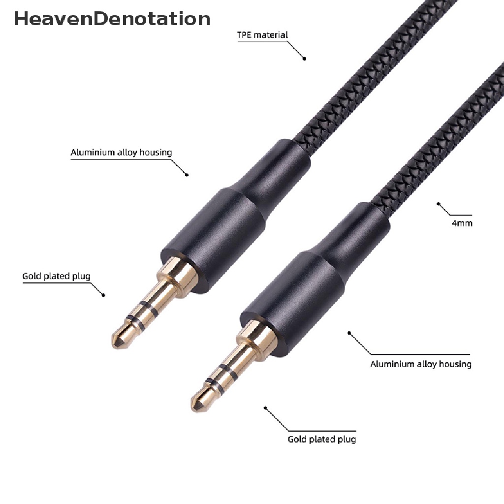 [HeavenDenotation] Kabel Ekstensi Audio Jack 3.5mm Kabel Aux Lapis Emas Untuk Speaker Headphone HDV