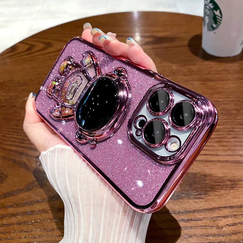IPHONE Casing Handphone Stand Astronot Warna Permen Sederhana Untuk Iphone14 13 12 11 Pro Max X XS Max XR 78 Plus Penutup Belakang Lembut Dan Tahan Guncangan