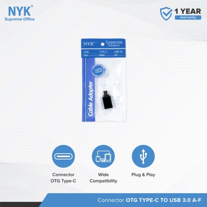 Converter Adapter OTG USB to Type C 3.0 Fast Speed NYK