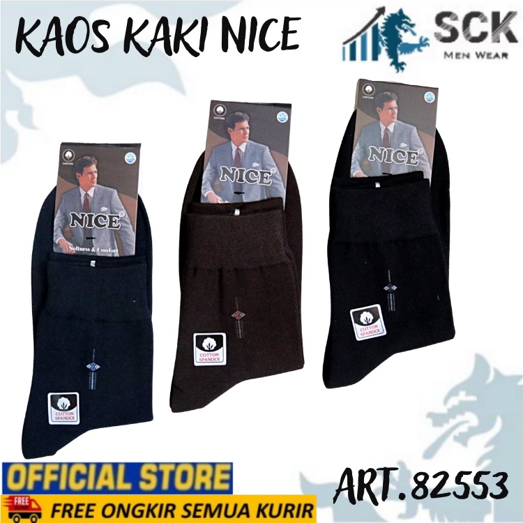 Kaos Kaki Kerja Kantor NICE 82552 82553 82554 Katun/ Kaus Kaki NICE 82552 82553 82554