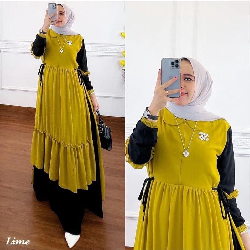 BJ Prianka Dress Gamis Muslim Premium Gaun Maxi Kondangan Wanita Bahan Ceruty Terbaru