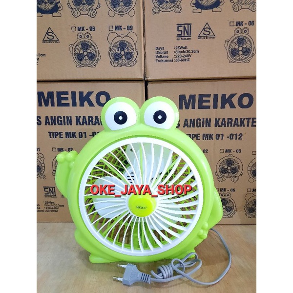 KIPAS  ANGIN KARAKTER/KIPAS KEROPI/KIPAS KECIL MEIKO 8"