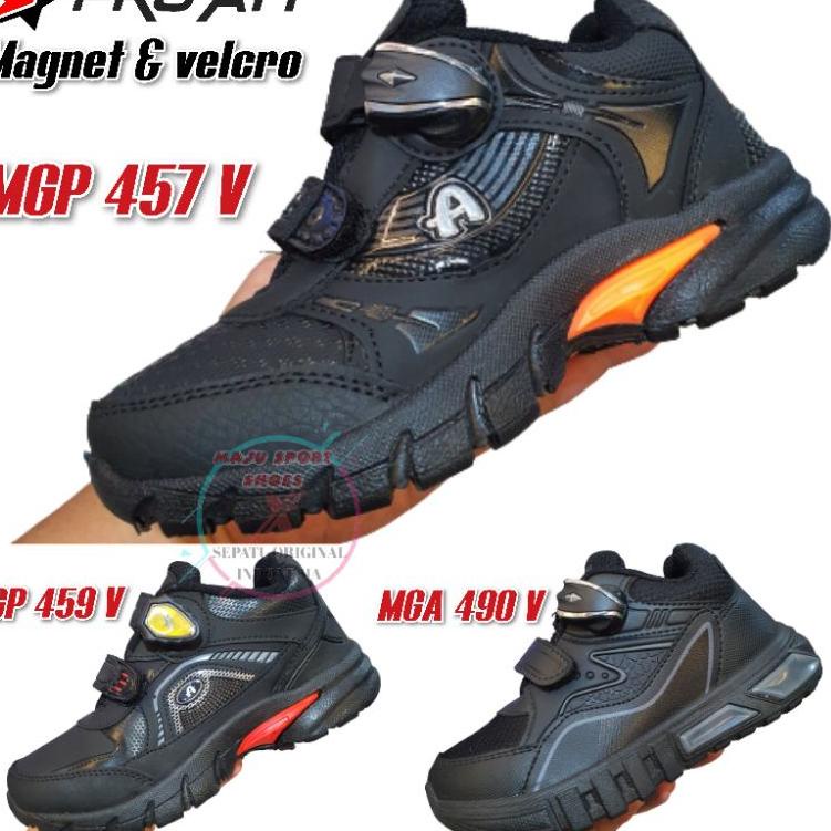 TERBAIK C86 SEPATU SEKOLAH ANAK PRO ATT MGP 457 V MAGNET PEREKAT HITAM POLOS / PRO ATT MGA 490 V MAG