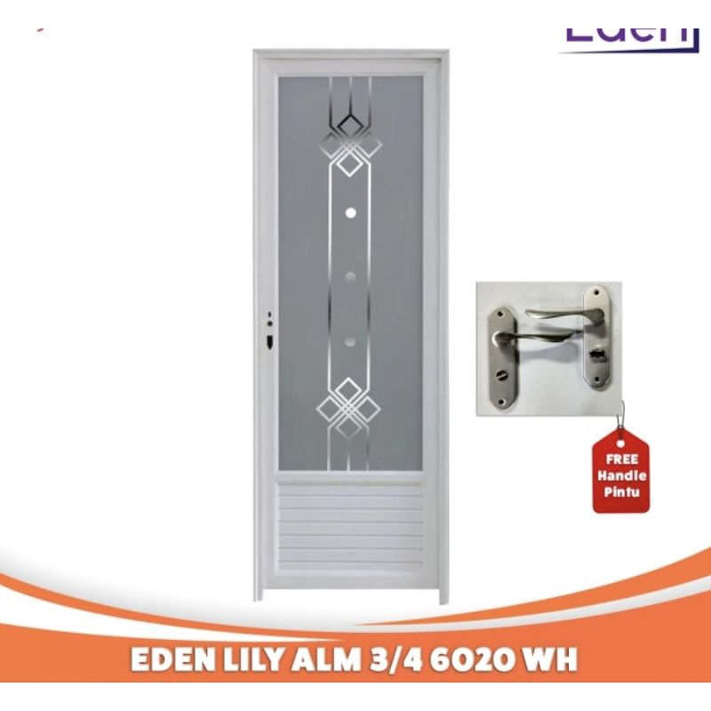 Pintu Kamar Mandi Aluminium Eden Lily 6020 WH