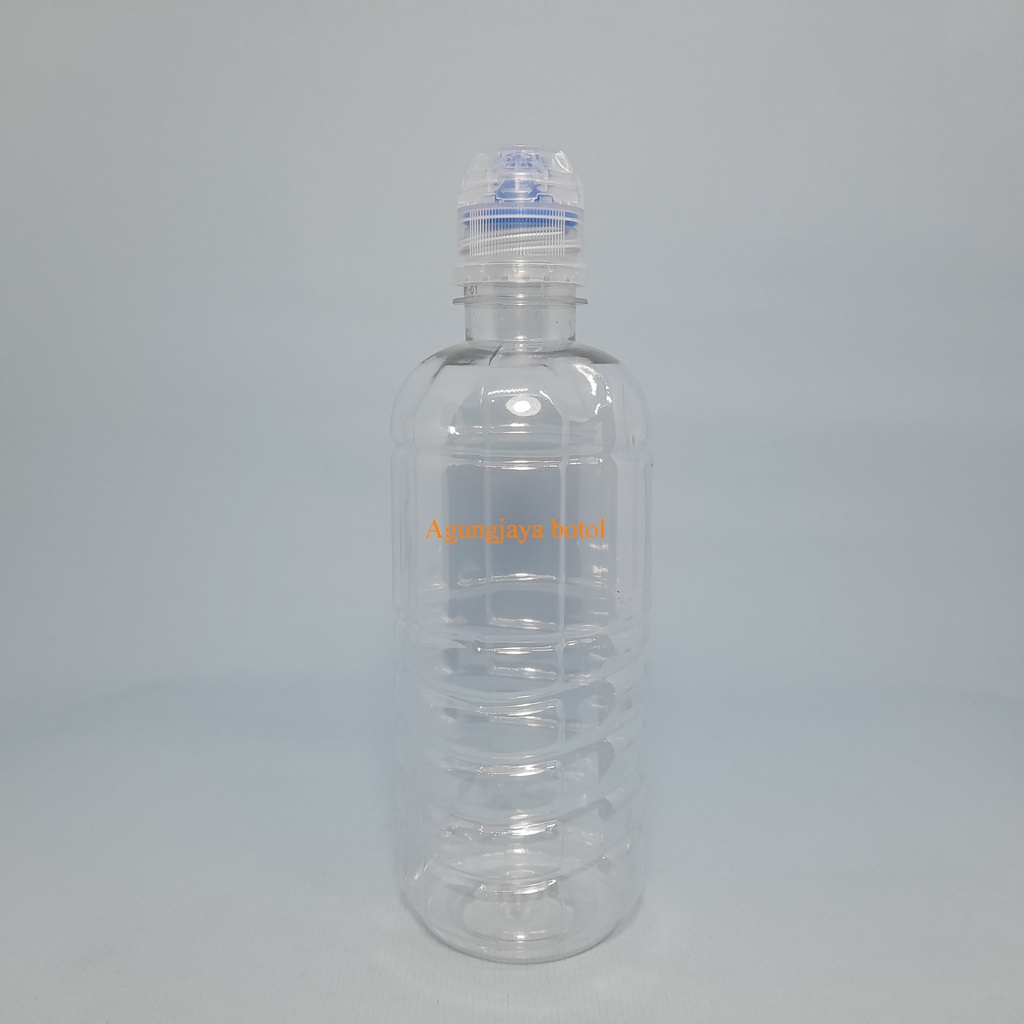 Botol Pet 450 ml Amdk Natural Tutup Aqua Exlusive / Botol Plastik / Botol Pet Food / Botol Minuman /
