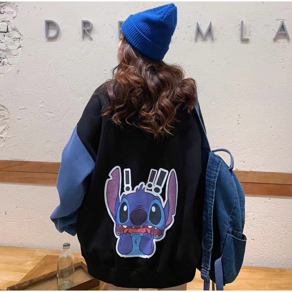 XXL STITCH COMBIE SWEATER OVERSIZE WANITA KOREAN STYLE - SWEATSHIRT