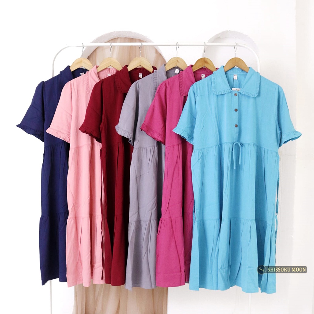 Baju Dress Hamil Menyusui Model Casual Bahan Rayon Twill - Jenny