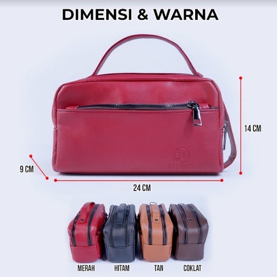 Tas Handbag Pouch Bag Clutch Bag Kulit Merek Elloso EP03 Kulit PU Berkualitas Premium BISA COD