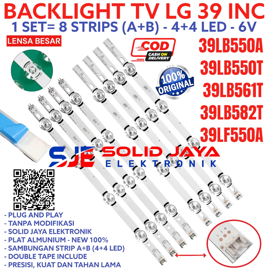 BACKLIGHT TV LED LG 39 INC 39LB550 39LF550 39LB561 39LB582 39LB559 T A LAMPU BL 39LB550A 39LB550T  39LB561T 39LB582T  39LF 39LB LG 8K 3V 39LF MATA BESAR CEKUNG LG