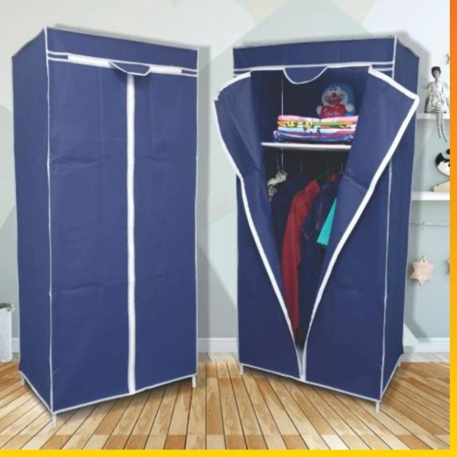 ✵ Lemari Pakaian kain 2 Sisi Lemari Baju Portable Lemari kain Resleting  WHFURNITURE ✈