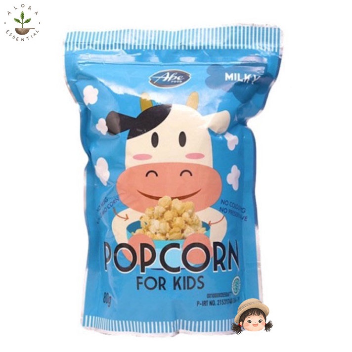 Abe Food Popcorn Milky Susu - Snack Ringan Anak Popcorn Milky 80gr