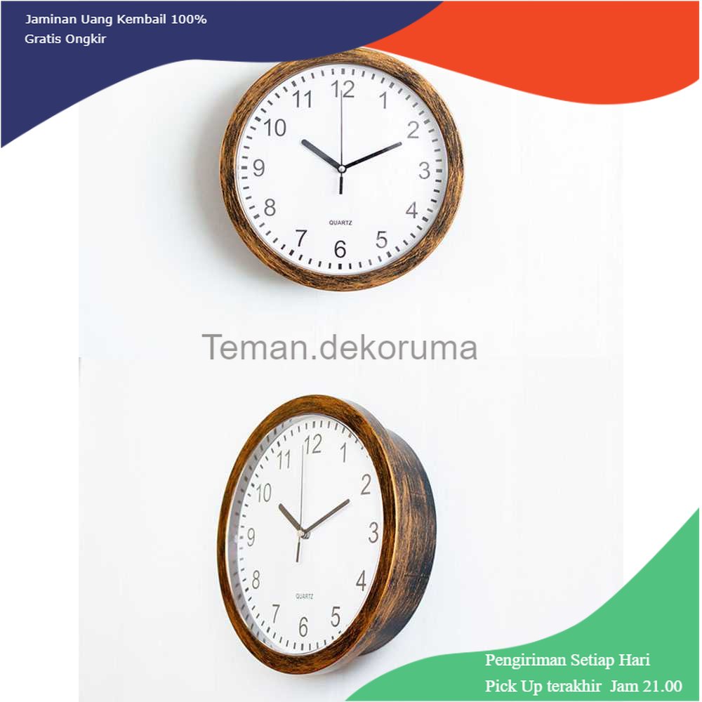 TD - DEK MIZHI Jam Dinding Besar Bulat Vintage 25cm with Hidden Storage Box - OTYLHG544