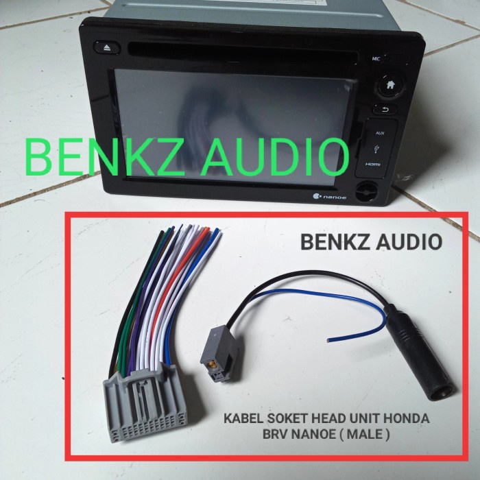 Kabel soket head unit tape mobil honda BRV panasonic nanoe male