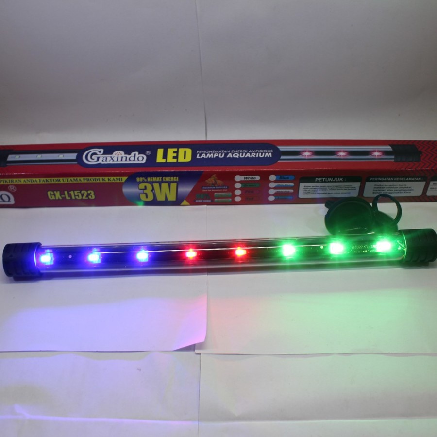 LAMPU AQUARIUM RGB 3 WATT GAXINDO murah