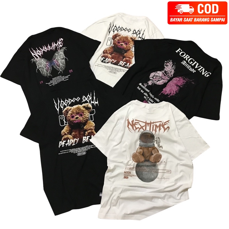 COD Kaos Oversize Atasan Kaos Unisex Kaos Nexttime Original - Kaos Distro Original Brand Lokal Full 