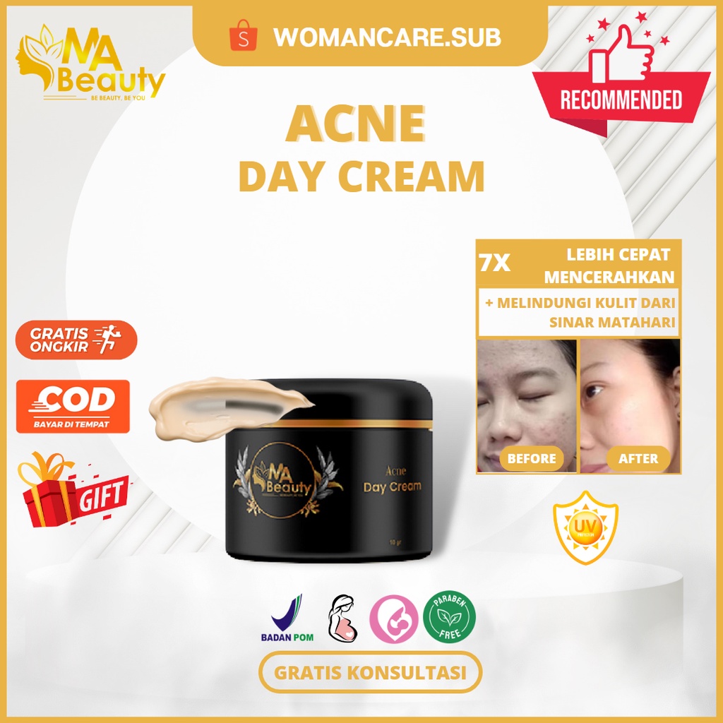(HARGA SATUAN) MA BEAUTY-ACNE DAY CREAM/ ACNE DAY CREAM UNTUK JERAWAT/DAY CREAM ACNE BPOM/KRIM AMPUH